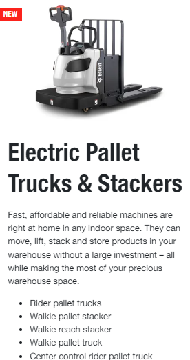 electric pallet trucks and stackers